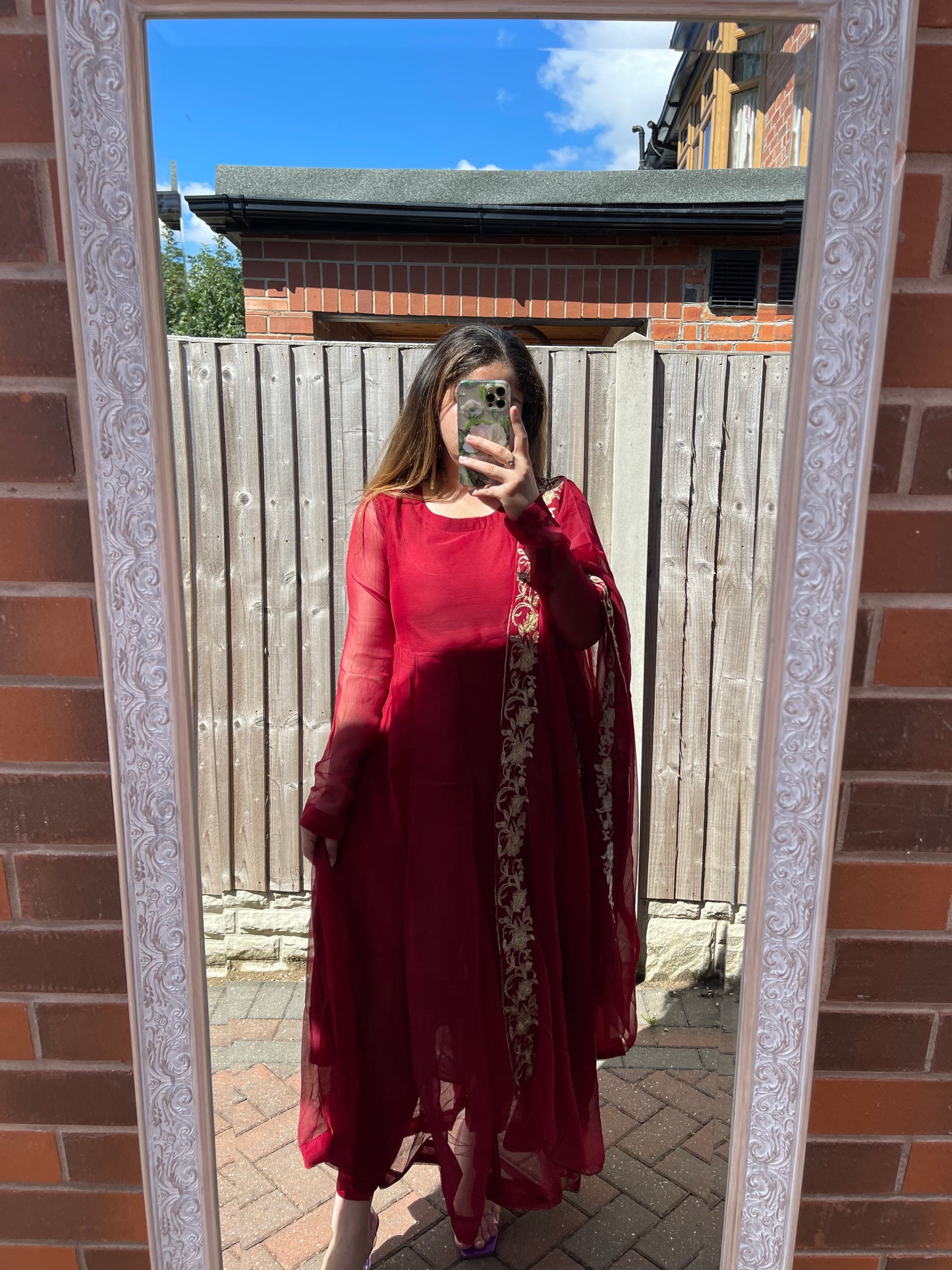 HAYA 3PC Anarkali | Red