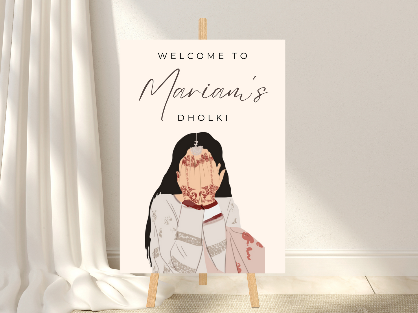 Dholki Welcome Sign | Editable