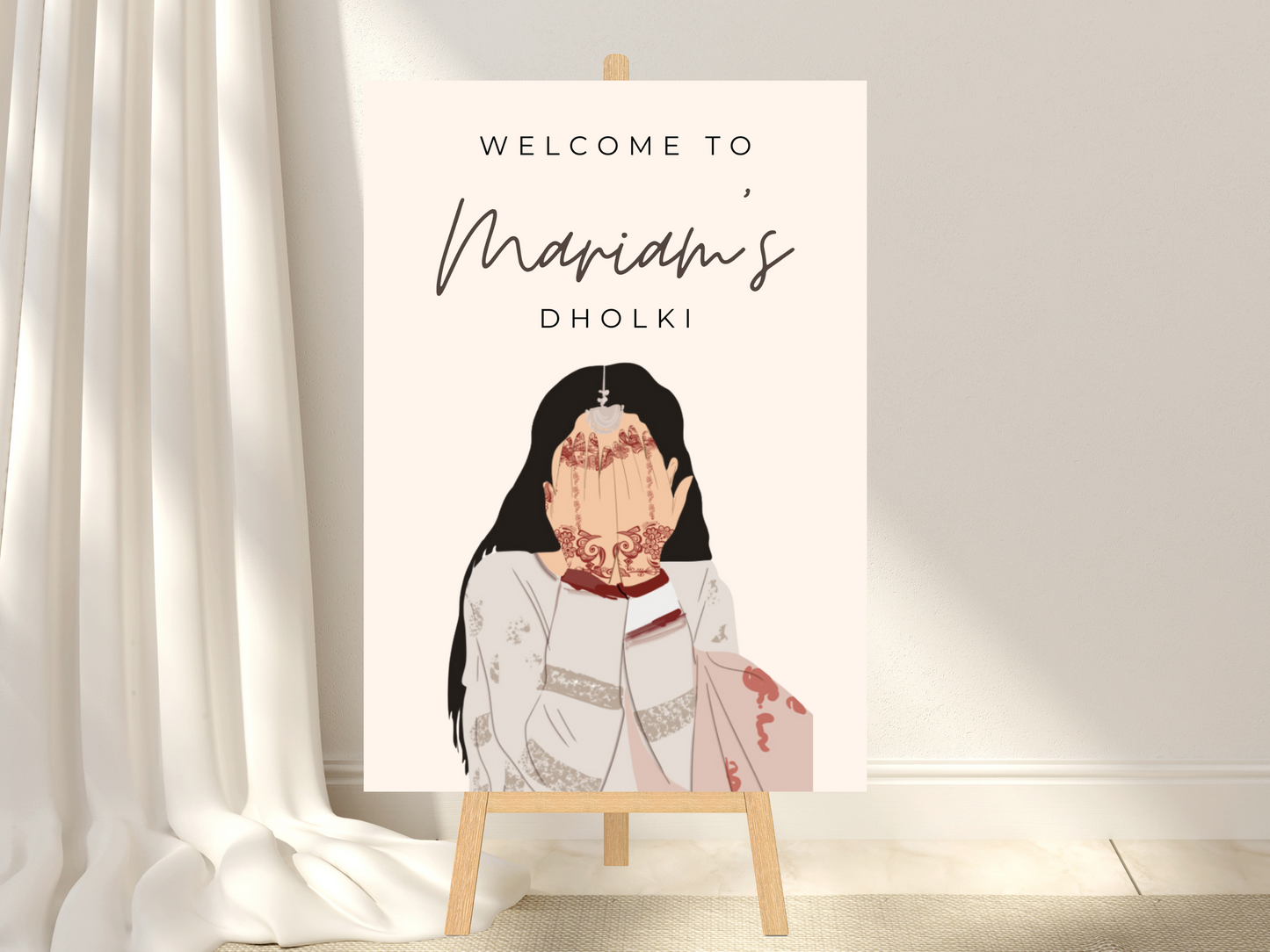 Dholki Welcome Sign | Editable