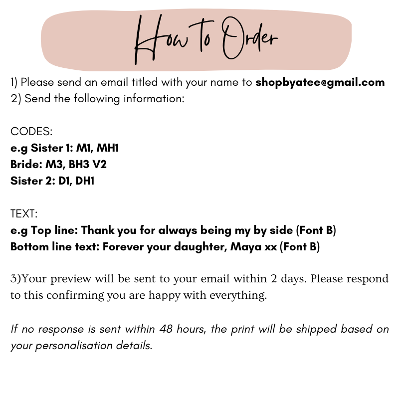 Personalised Dulhan Sister's Print (up to 4 people)