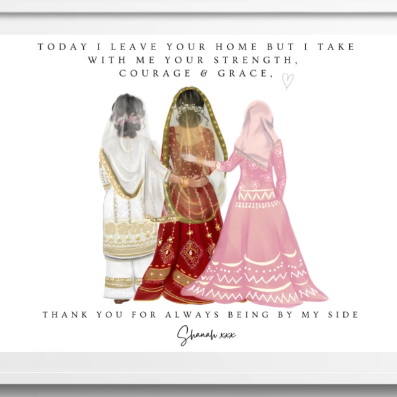 Personalised Dulhan Sister's Print (up to 4 people)