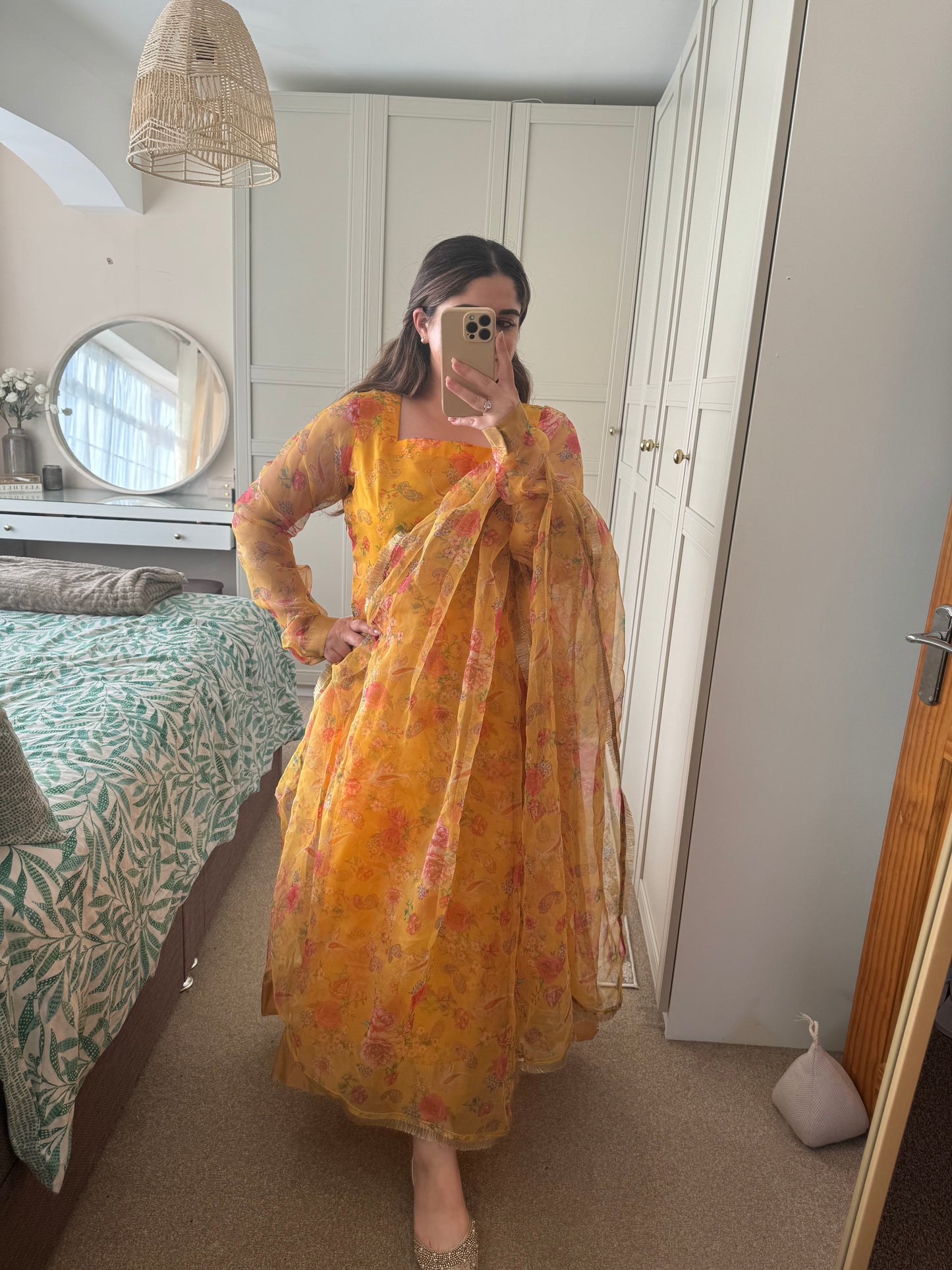 Phool Organza 3PC | Yellow