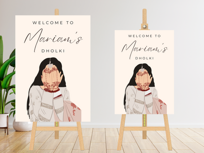 Dholki Welcome Sign | Editable