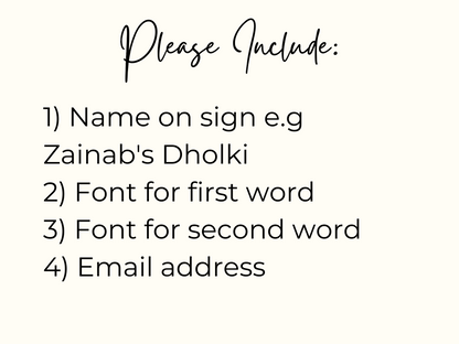 Dholki Welcome Sign | Editable
